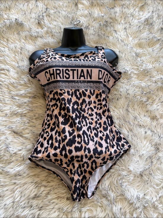 Inspiring Dior Other - Dior Leopard Print One-Piece Swimsuit in Beige/Black NWT